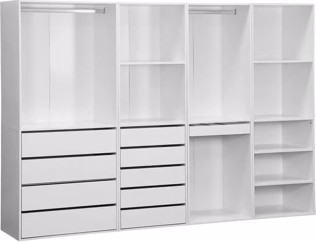 Kit armadio modulare con 4 unità, bianco