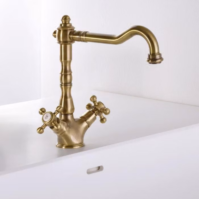 Kronenbach IOTA 2.0: Miscelatore per lavabo a due maniglie, senza tappo di scarico