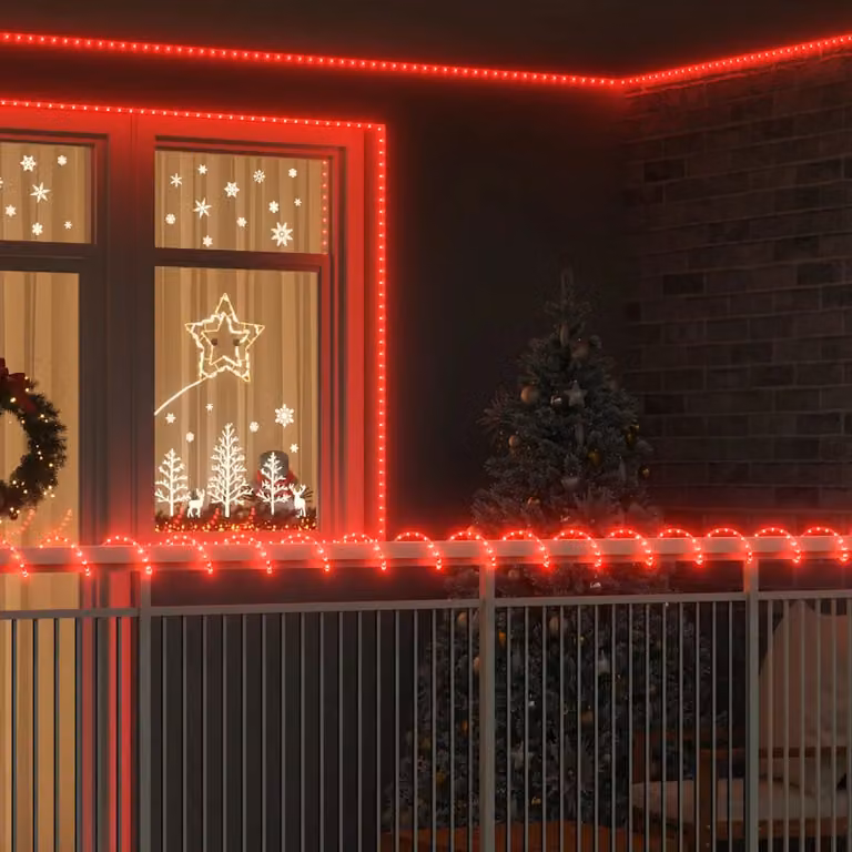 vidaXL Luce a corda con 240 LED Rosso 10 m PVC
