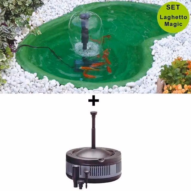 Set laghetto da giardino Laghetto Point Magic forma a rene colore green con filtro ecopond da 120 lt