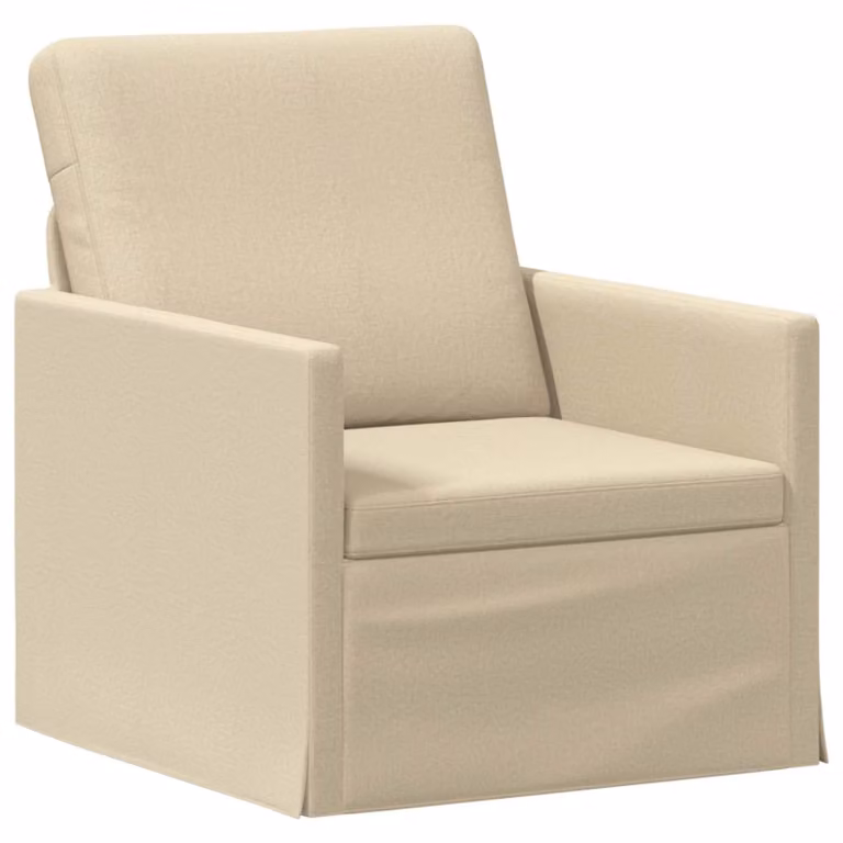 vidaXL Divano Singolo Moderno Beige in Tessuto con Braccioli L: 70 cm, P: 81 cm, H: 82 cm