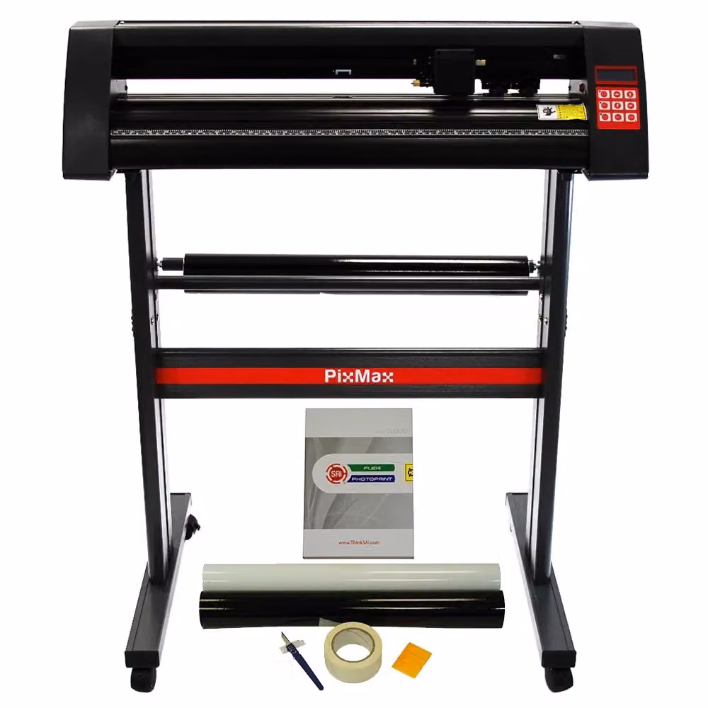 Plotter da taglio PixMax per sublimazione con pacchetto weeding e FlexiStarter, larghezza 72 cm, in alluminio bianco e nero – 2