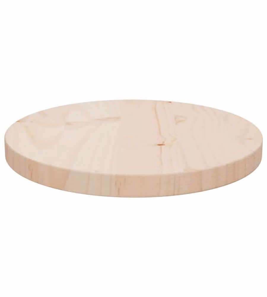 Piano Tavolo Diam.30x2,5 cm in Legno Massello di Pino