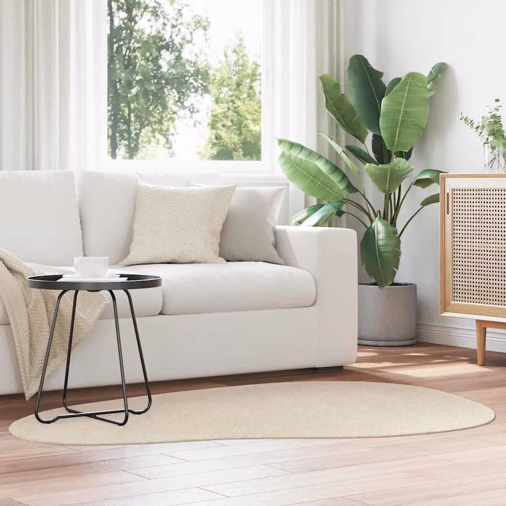 Tappeto moderno vidaXL HUARTE beige in poliestere, lavabile e antiscivolo, L: 120 cm x P: 170 cm