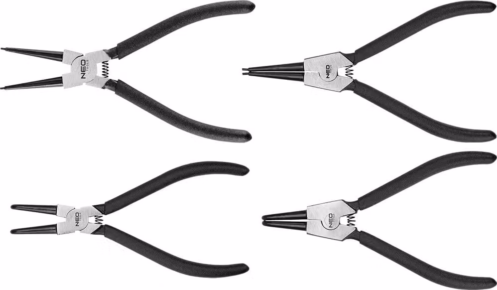 NEO TOOLS Pinze per anelli Seger, set di 4 pezzi.