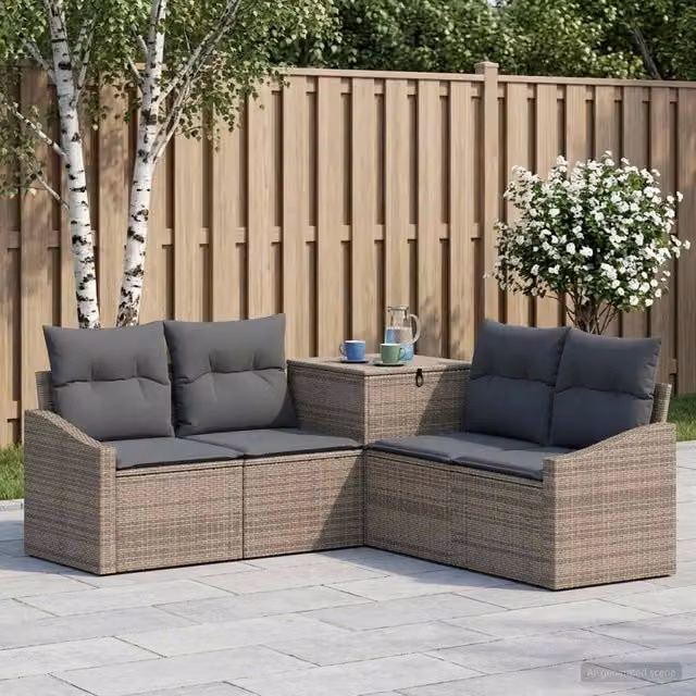Set di divani 5 pz Grigio e Grigio Scuro 178,5 x 178,5 x 85 cm 3447820