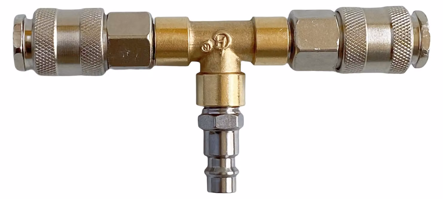 Distributore pneumatico, raccordi a 2-3 vie, design a collegamento rapido, modello a "T" a 2 vie