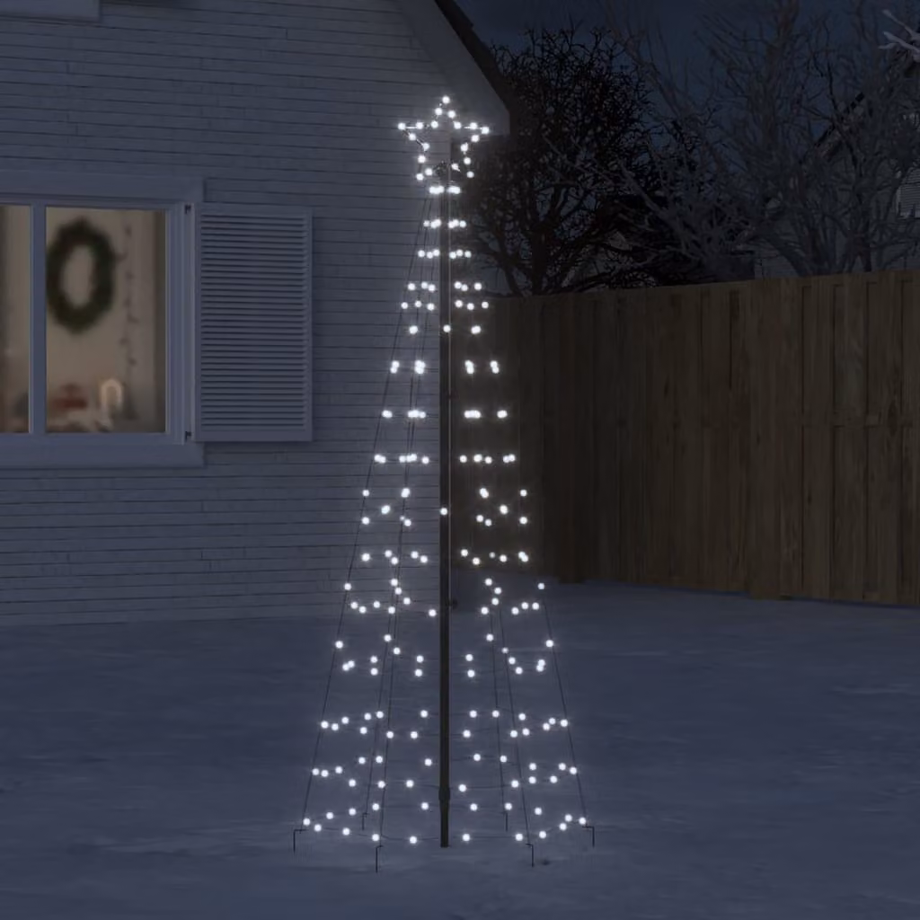vidaXL Albero di Natale LED con picchetti 220 LED Bianco Freddo 180 cm (solo AU)
