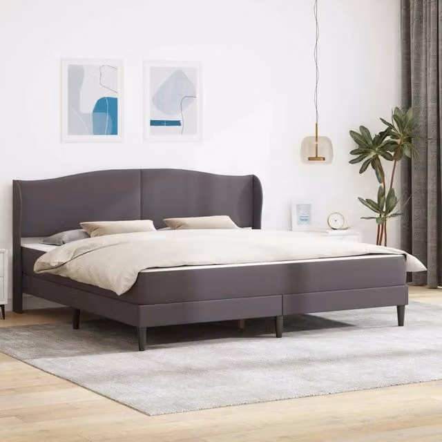 Struttura letto con materasso Grigio 180 x 200 cm Similpelle 3415160