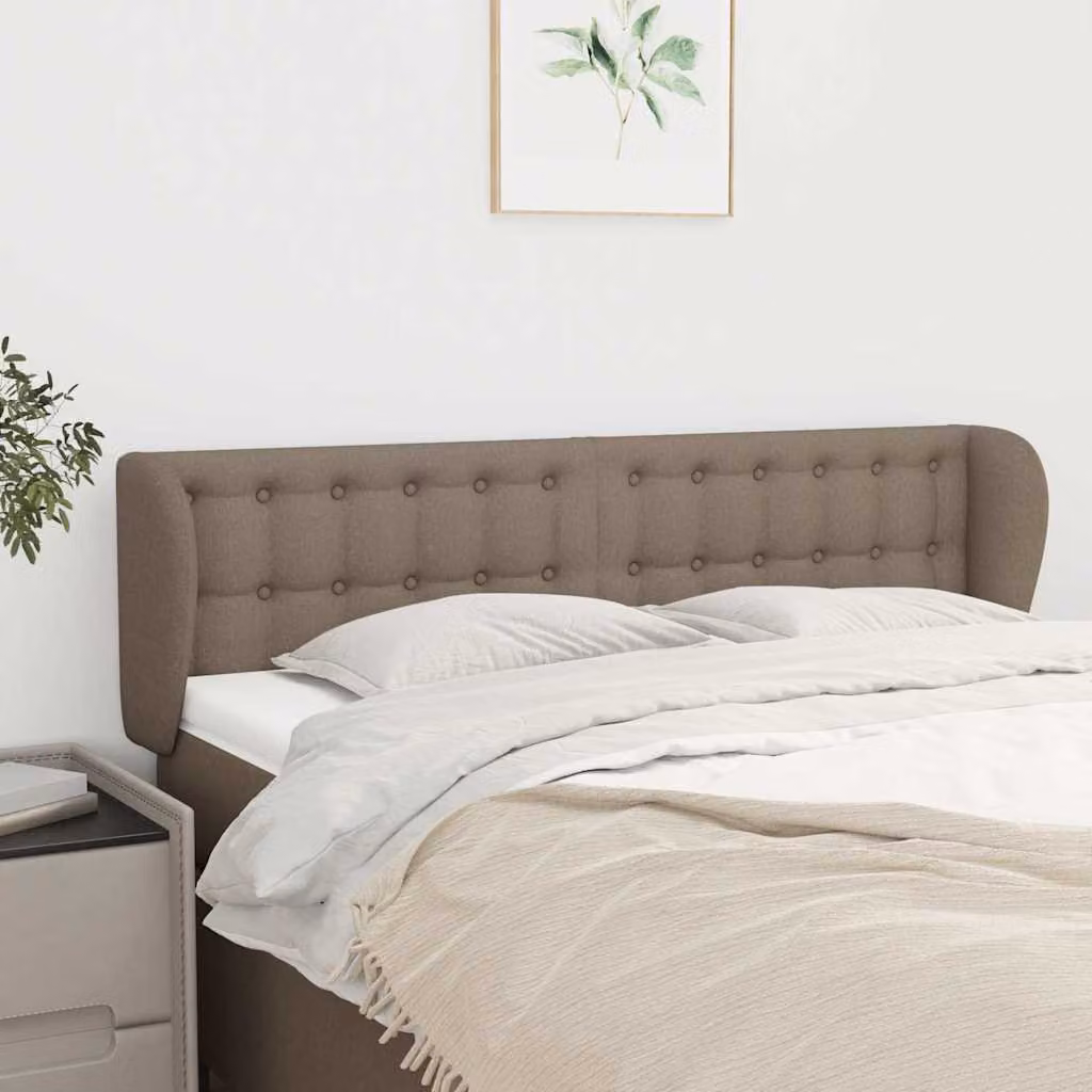 Testiera ad orecchio vidaXL in tessuto beige L: 147 cm, P: 23 cm, H: 78/88 cm