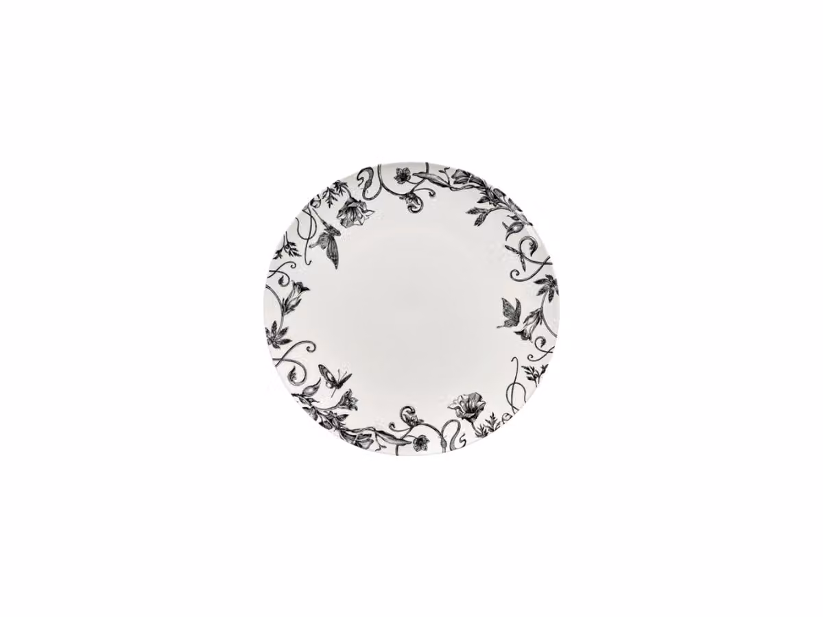 Unity Floral Fantasy Piatto da Colazione Bianco-Nero