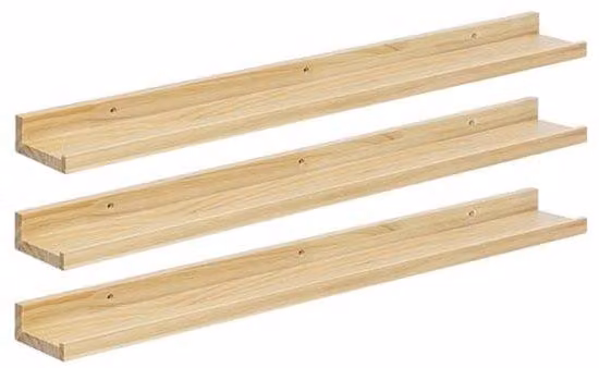 Set di 3 pannelli in legno sospesi, ideali per ogni ambiente - 80 x 10 x 4 cm