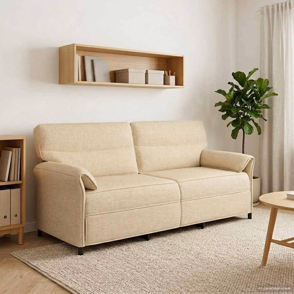 Divano moderno vidaXL in tessuto beige con struttura in metallo e imbottitura in schiuma per il tuo soggiorno