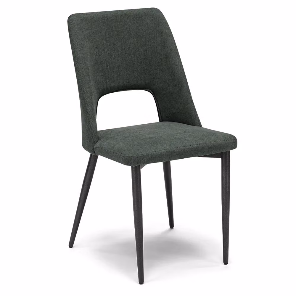 Set di 6 sedie imbottite RAFF Redokasa con gambe coniche in metallo e rivestimento in tessuto idrorepellente colore Verde Foresta per sala da pranzo, cucina e soggiorno – 2