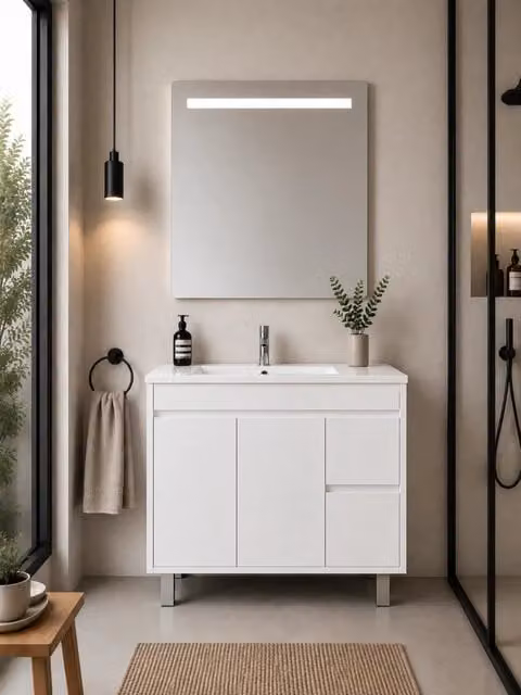 Mobile bagno con lavabo ORIGENBATH ISQUIA senza specchio 100x45 cm bianco