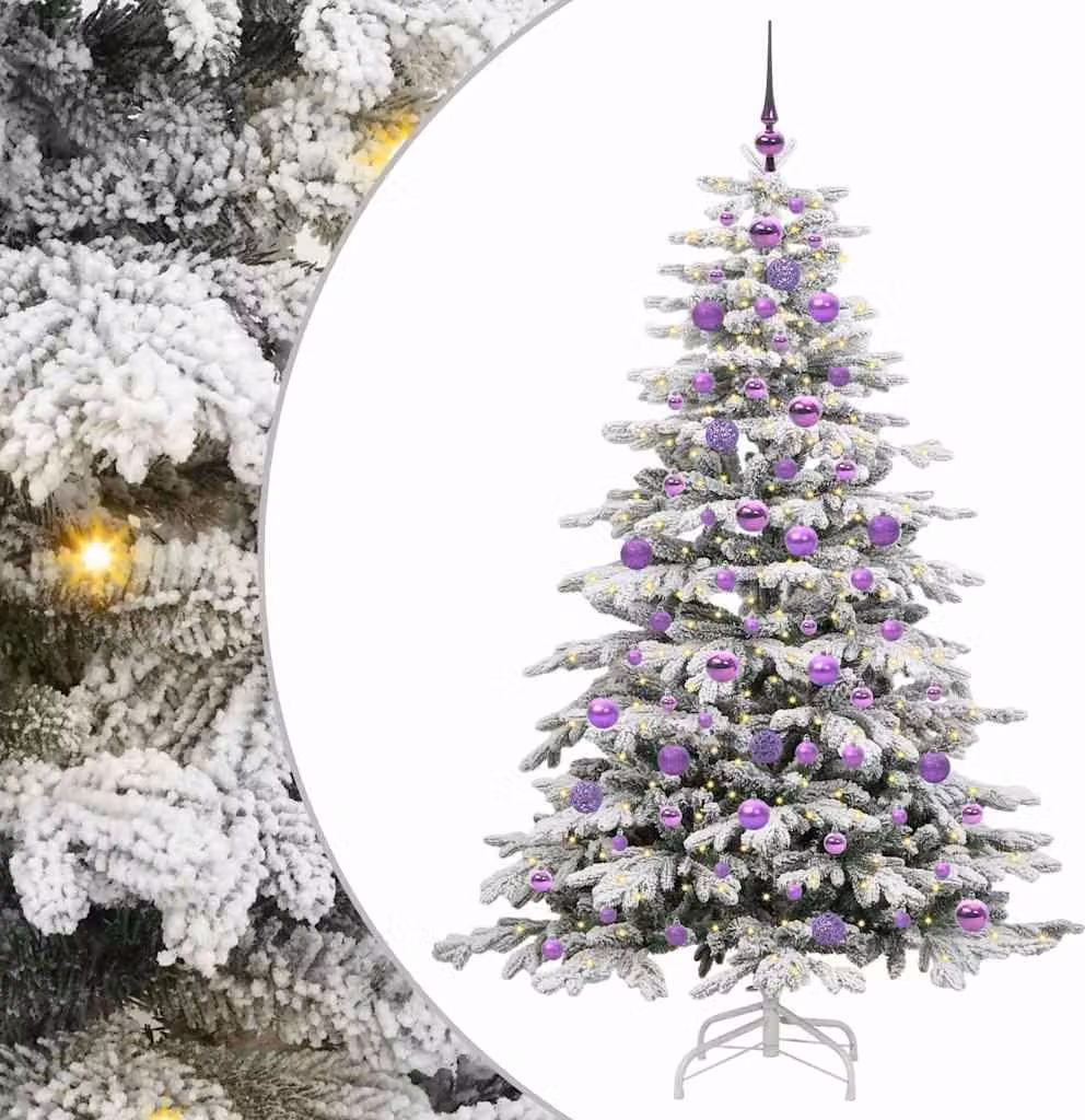 Albero di Natale Artificiale con Rami Pieghevoli Bianco 180 cm