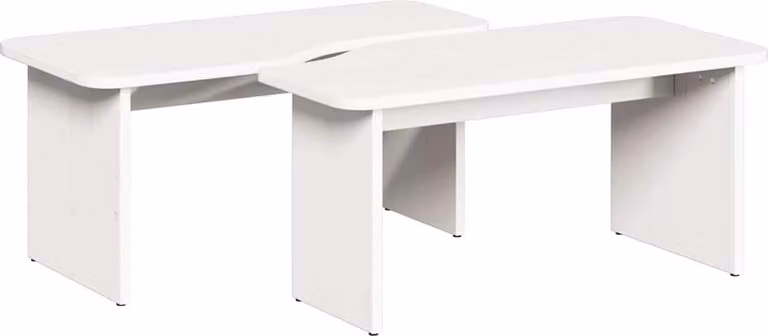 Tavolino da salotto 2 pcs Bianco Legno di pino massello
