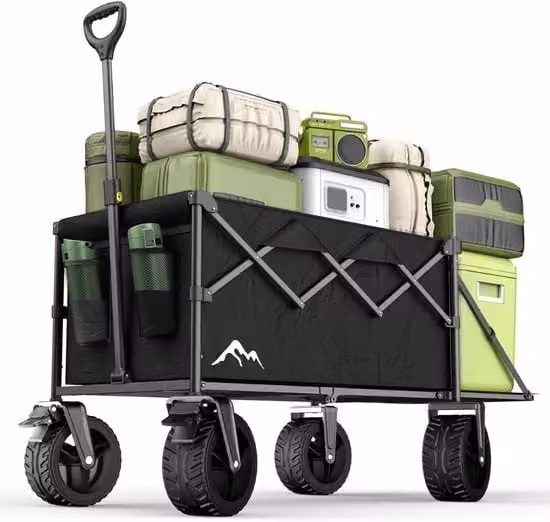 Carrello Opvouabile con Gomme Pneumatiche - Carrello da Spiaggia - Carrello da Bordo