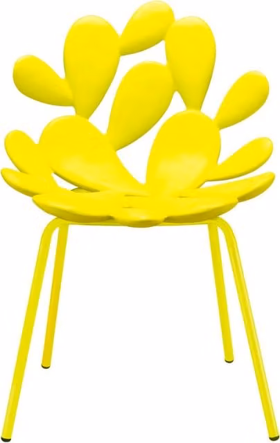 Set di 2 sedie in polietilene Qeeboo Filicudi colore giallo opaco per giardino e terrazza