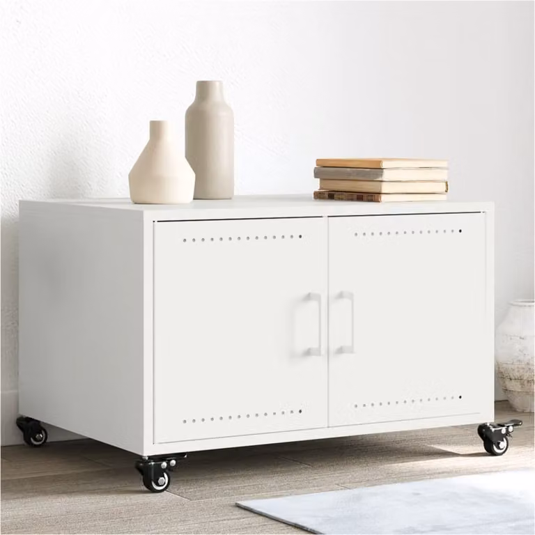 Maison Exclusive - Tavolino bianco 68x50x43,5 cm Acciaio