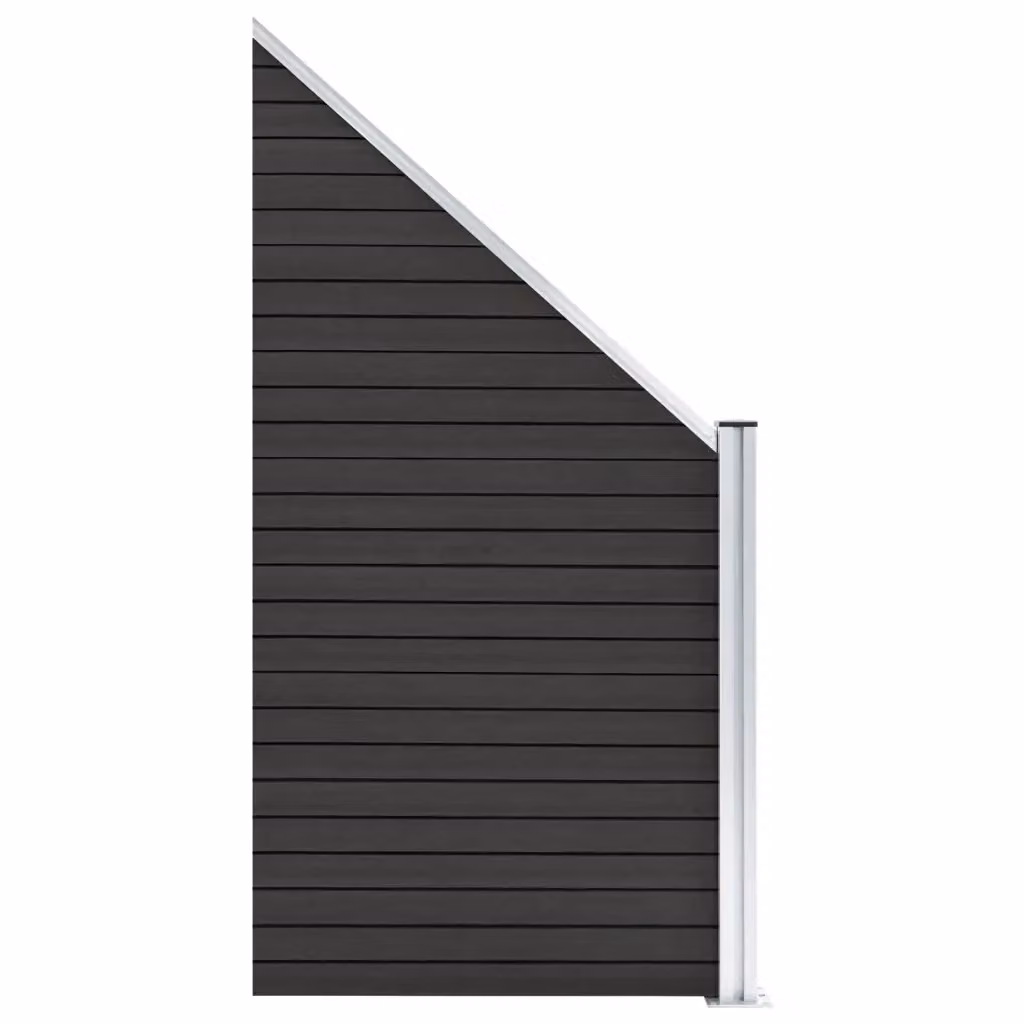 Pannello di recinzione da giardino in WPC e alluminio colore grigio L: 95 cm, H: 105-180 cm – 2
