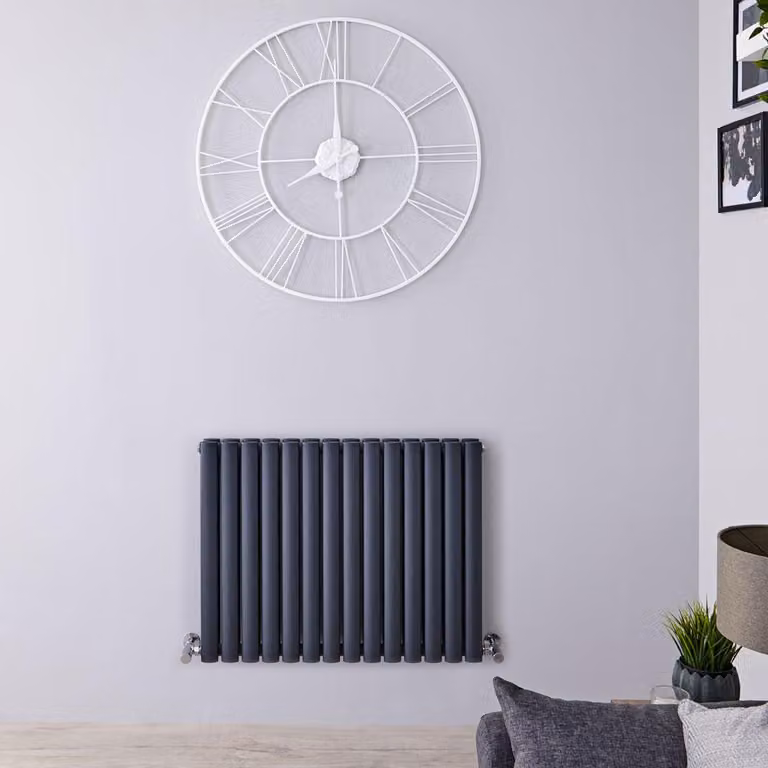 Radiatore Orizzontale Antracite 635x826mm 1030W - Alta Resa - Design Moderno - Revive