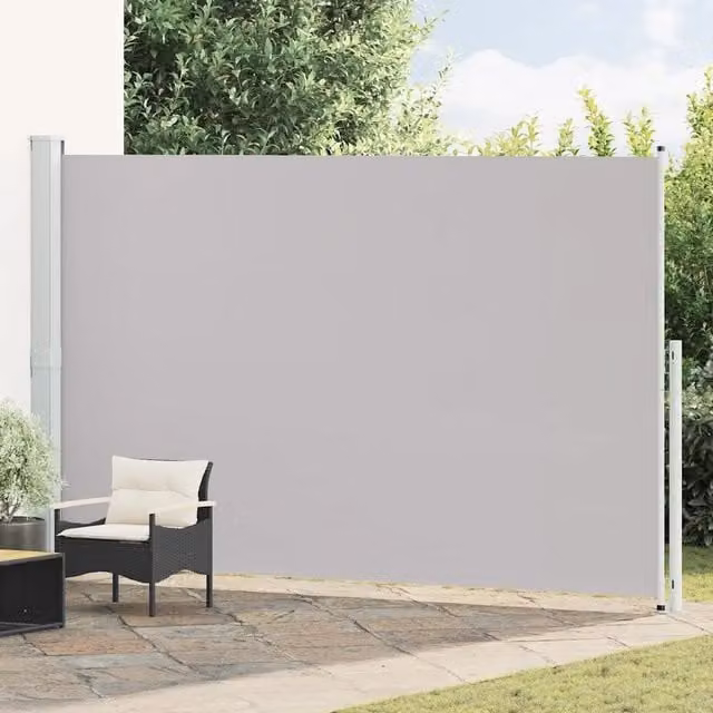 Tenda Laterale Retrattile DESIGN IN per Patio e Balcone in Poliestere e Acciaio, Grigia, L: 500 cm, H: 220 cm