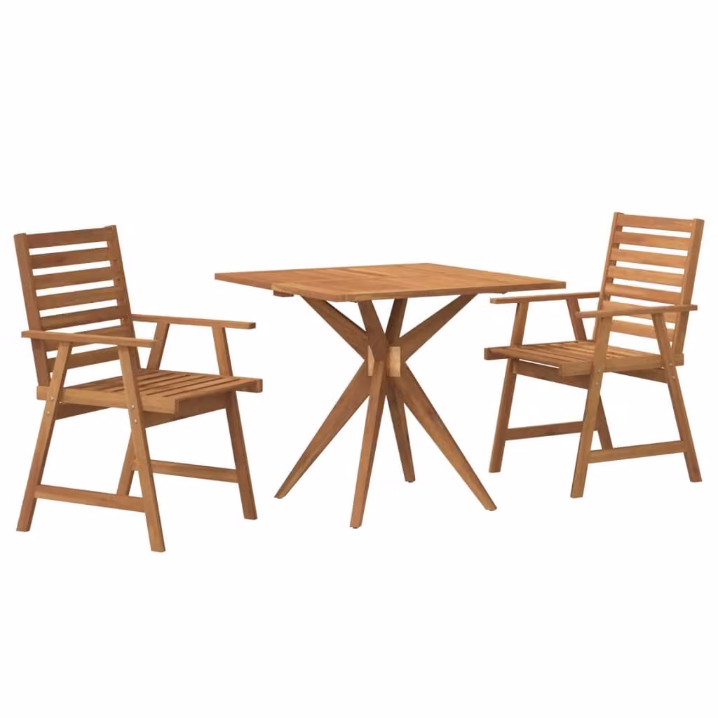 Set da pranzo per giardino, 3 pezzi, in legno massello di acacia