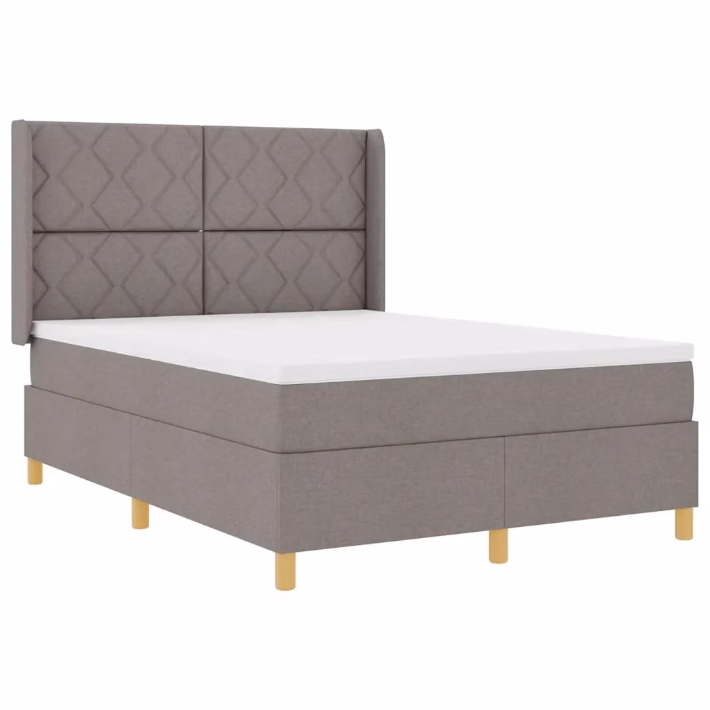 Letto a molle con strisce LED e porta USB vidaXL in tessuto beige o grigio L/P: 160 x 200 cm – 2
