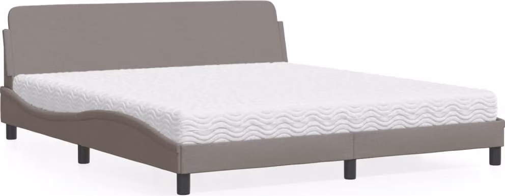 Letto con Materasso Dover Tortora 180x200 cm in Tessuto