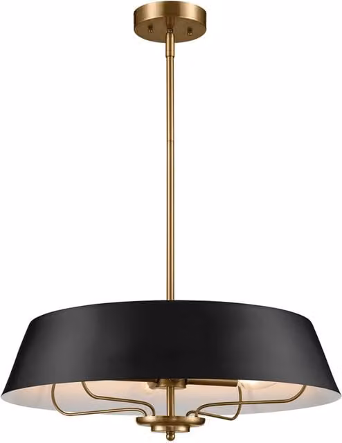 Lampada a sospensione Kichler Luella Ø56 nero/ottone 4xE14