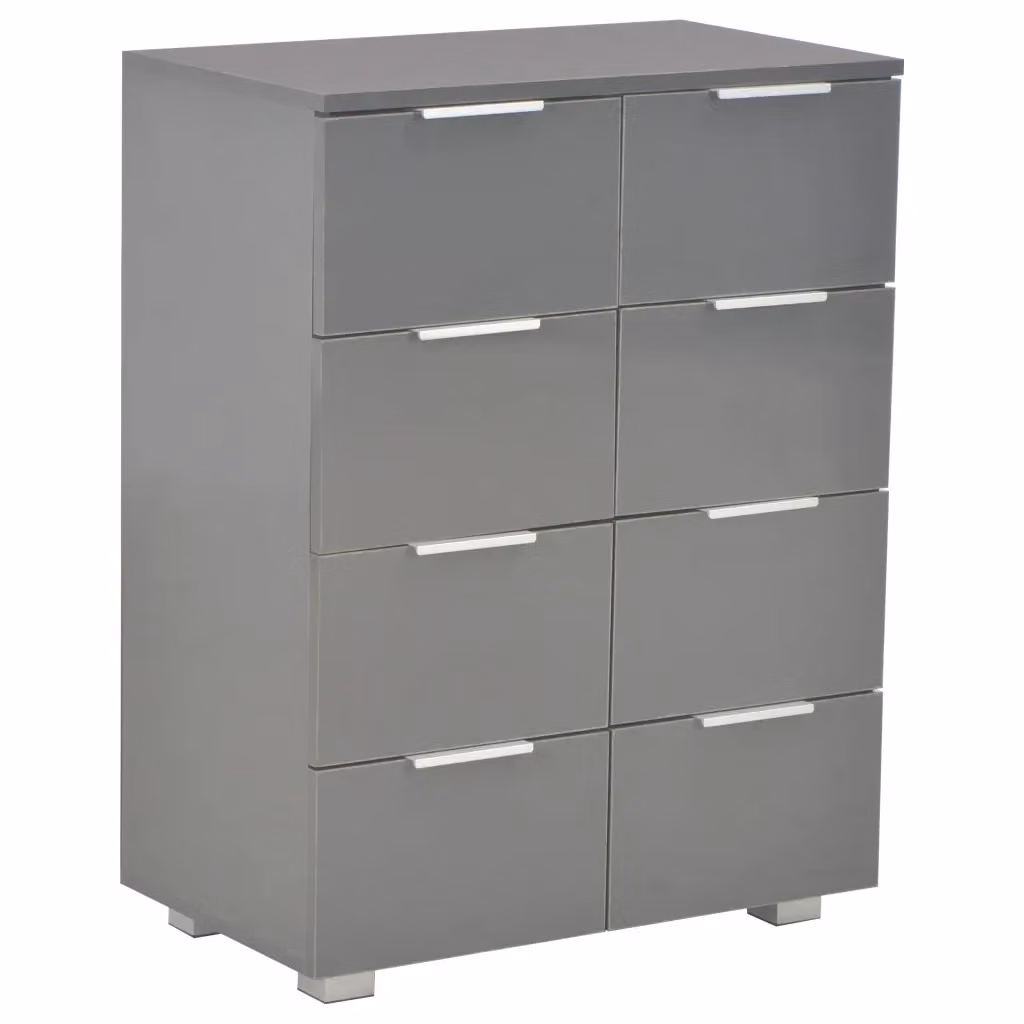 vidaXL Credenza Moderna Grigio Lucido in Legno e MDF L: 60 cm, P: 35 cm, H: 80 cm – 2