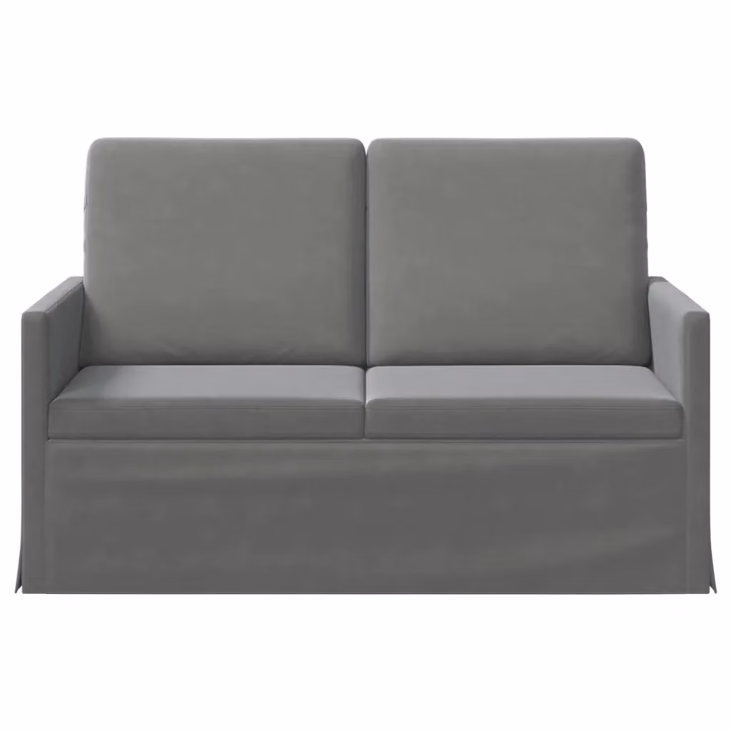 Divano a 2 posti moderno vidaXL in velluto grigio con struttura in metallo L: 130 cm, P: 81 cm, H: 82 cm – 2