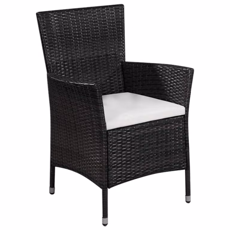 set bistrot 3 pezzi in poly rattan nero