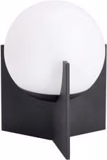 Lampada da tavolo Bizzotto in metallo e vetro, design moderno a sfera, colore nero e bianco con luce bianco caldo, protezione IP44, L/P/H: 11 x 11 x 16 cm