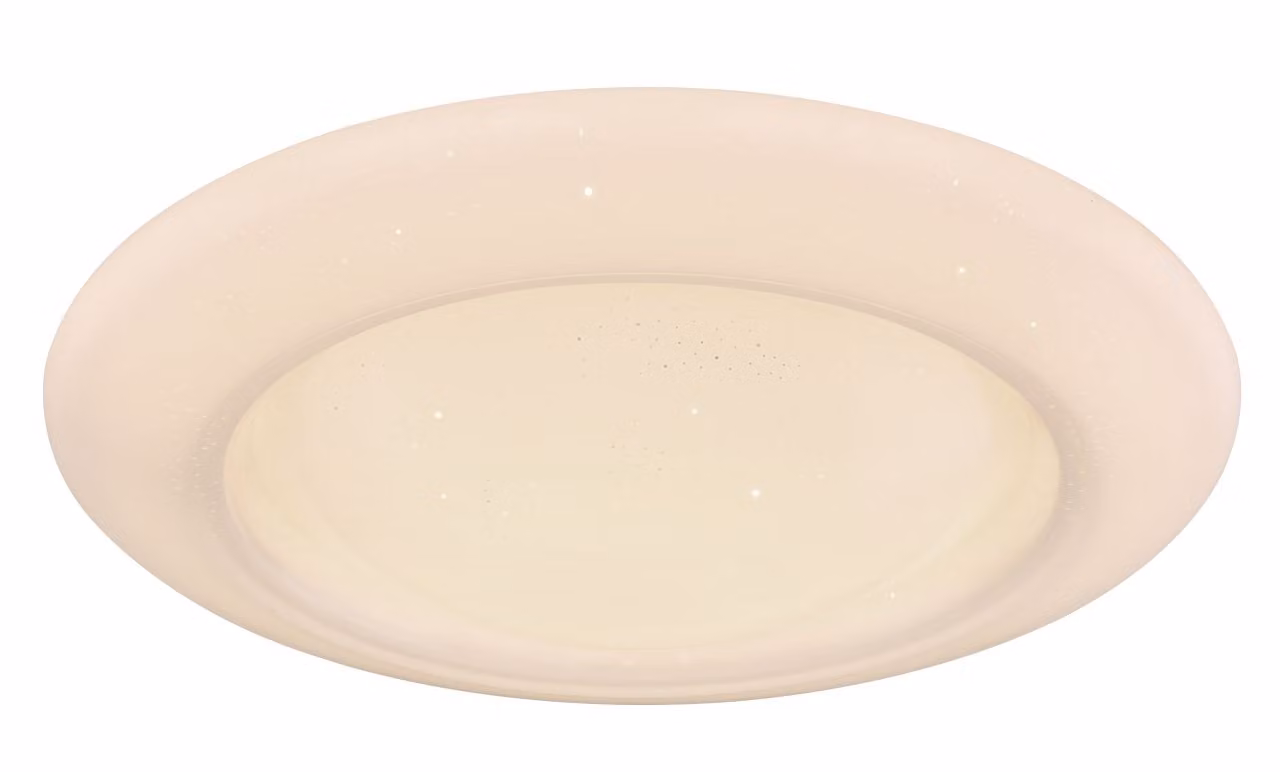 Globo Lighting plafoniera metallo bianco, acrilico opale, dimmerabile, cambiacolori, colori fissabili, luce notturna, telecomando, batteria inclusa 2x AAA, Sparkle Decor, ø: 510mm, H: 105mm, incl. LED 30W 230V, sorgente 2300lm, potenza 1440lm, CCT 3000-65
