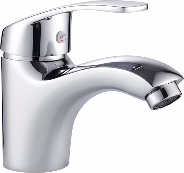 Avizar, rubinetto lavabo monocomando cromato 10×9 cm acqua calda e fredda, argento