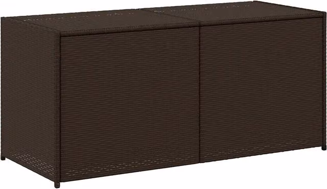 Contenitore da Giardino in Polyrattan Marrone con Struttura in Metallo CFW7793776 L: 120 cm, P: 50 cm, H: 56 cm