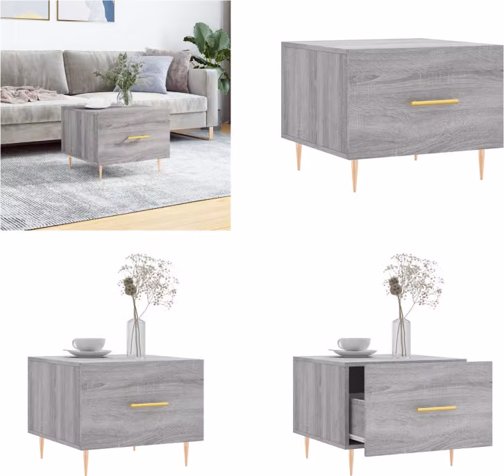 vidaXL Tavolino Grigio Sonoma 50x50x40 cm Materiale a base di legno - Tavolino - Tavolini - Tavolino - Tavoli occasionali