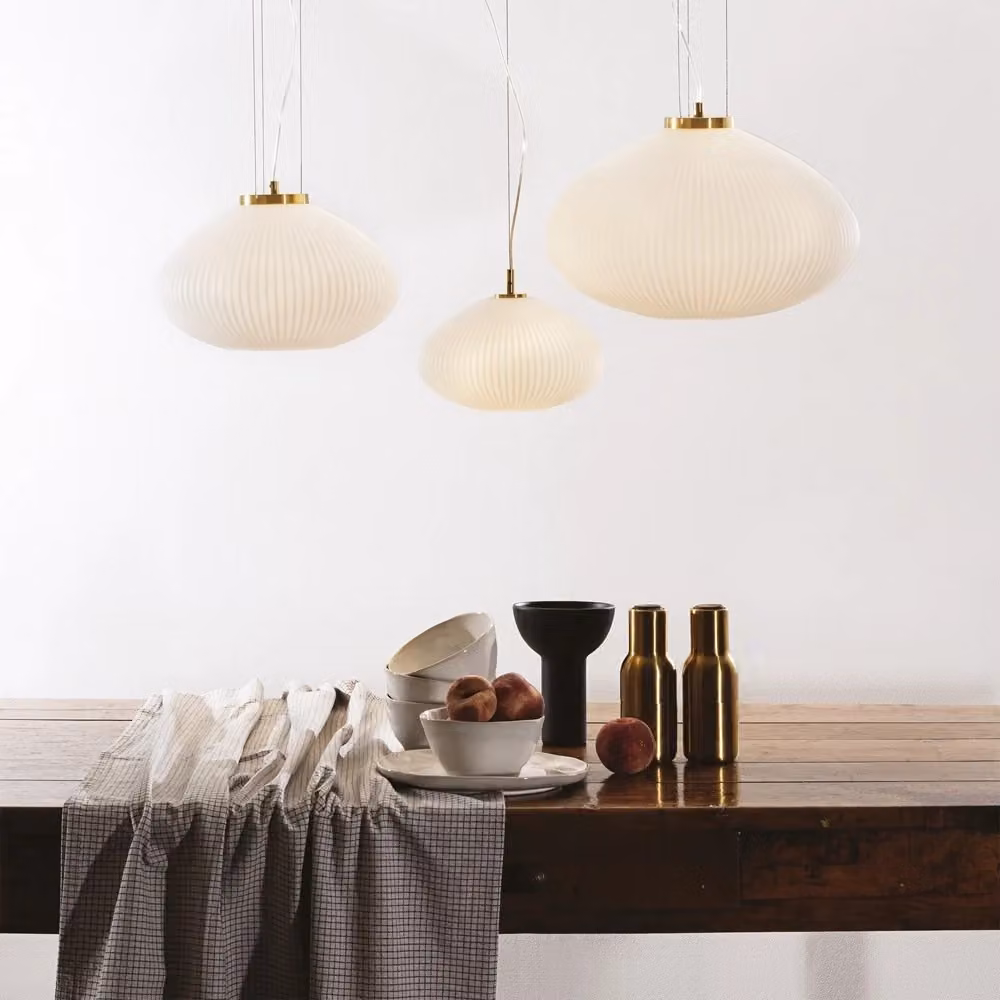 Lampada a sospensione moderna Plisse' IDEAL LUX in metallo e vetro, attacco E27, Diametro: 35 cm – 2
