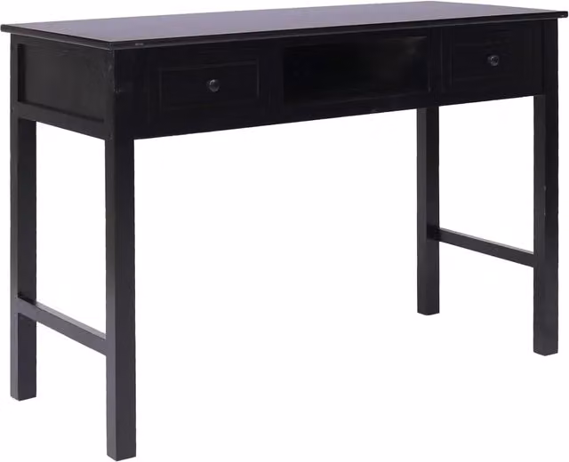 Scrivania tavolo postazione di lavoro mobile per computer informatica studio 110 x 45 x 76 cm legno nero 02_0023895