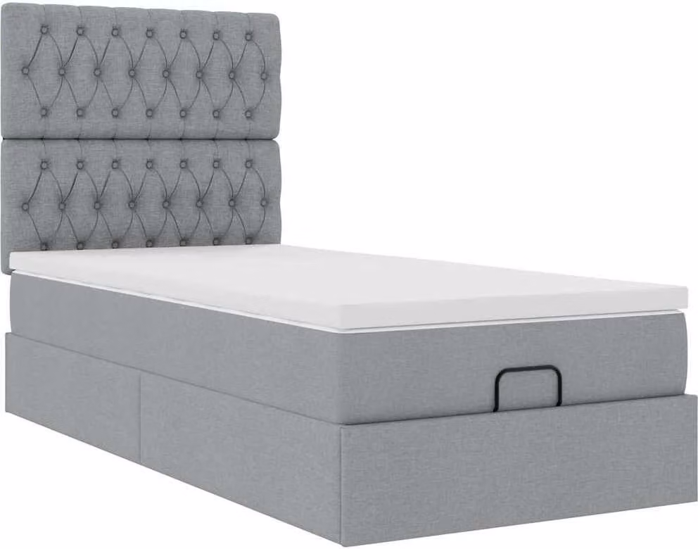 Struttura Letto Pouf con Materasso 80x200 cm in Tessuto