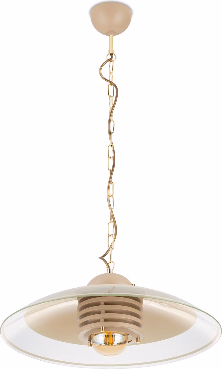 Howhomely | Lampada a sospensione - Cucina - Beige - Vetro - 47 cm - Design moderno - Con accenti dorati