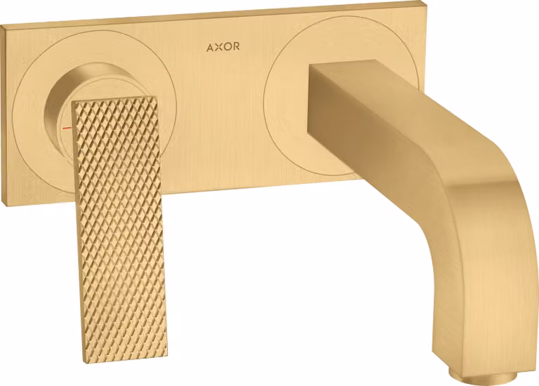 hansgrohe AXOR Citterio Mitigeur de lavabo, finition losange, encastré, saillie 220mm, vidage non verrouillable, avec plaque, 39171250, 39171250