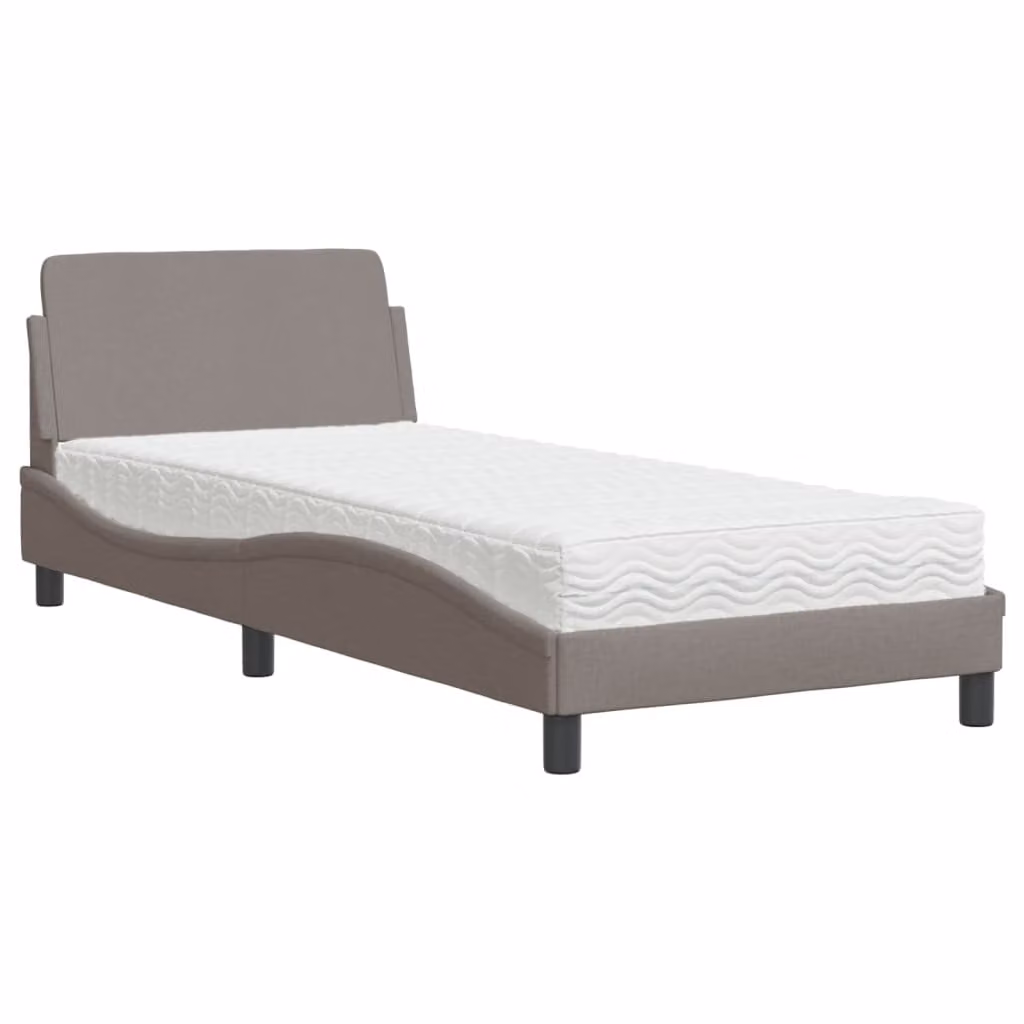 Letto con Materasso Dover Tortora 90x190 cm in Tessuto