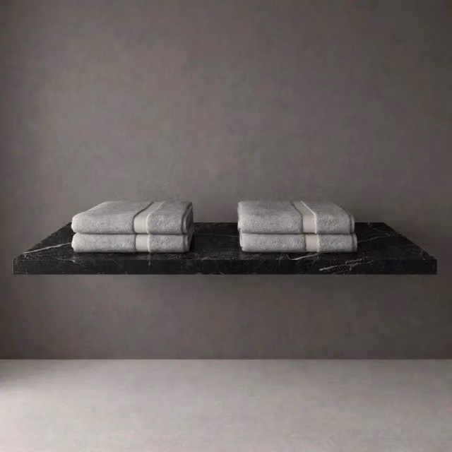 Mensola inferiore lavabo sospeso freya in artificial stone nero e bianco venato *** finitura- nero, confezione 1