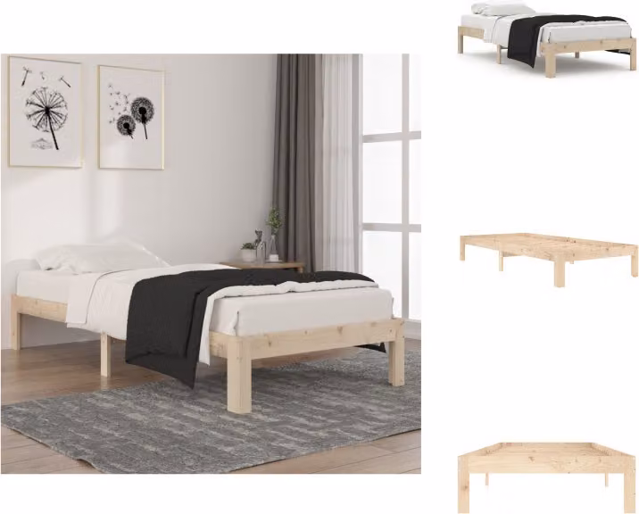 vidaXL Letto in legno massiccio di pino 90x200 cm - Letti e strutture letto
