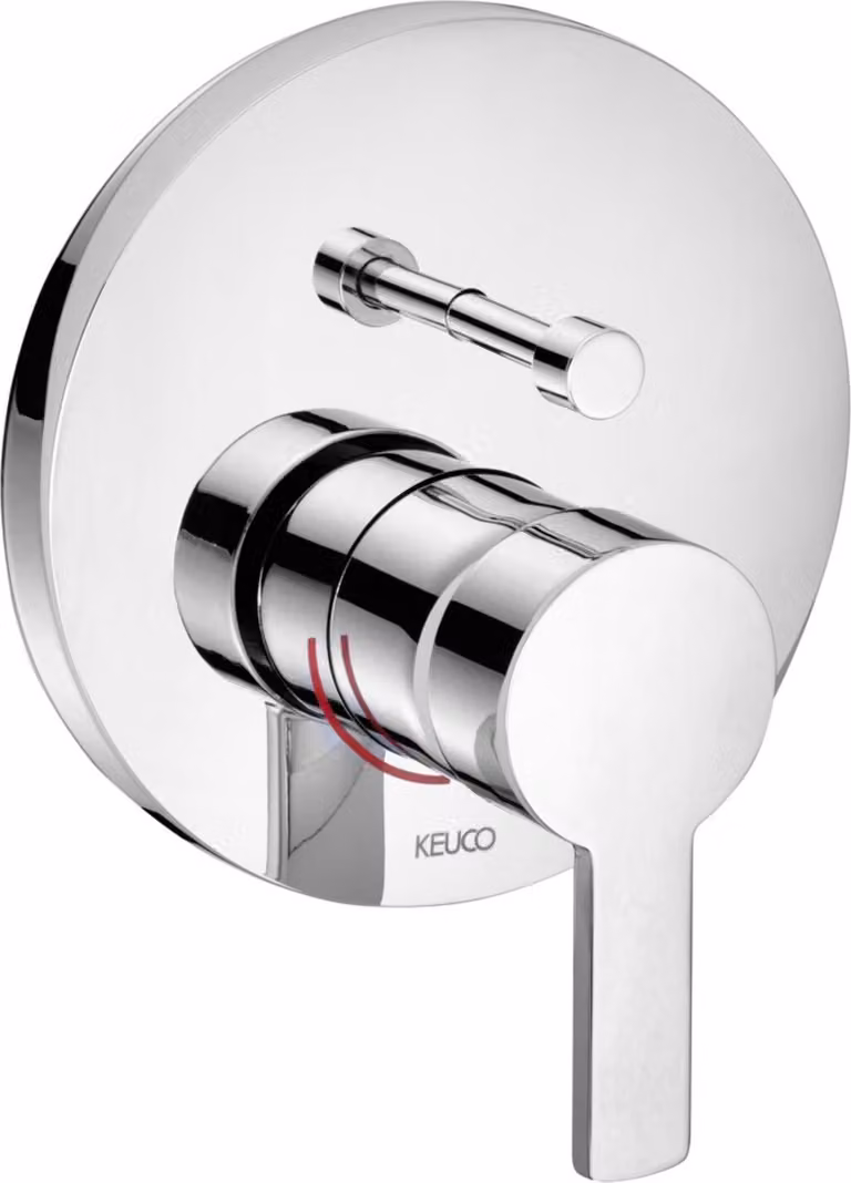 Miscelatore monocomando da incasso per vasca Keuco Plan Blue cromato - 53972010281