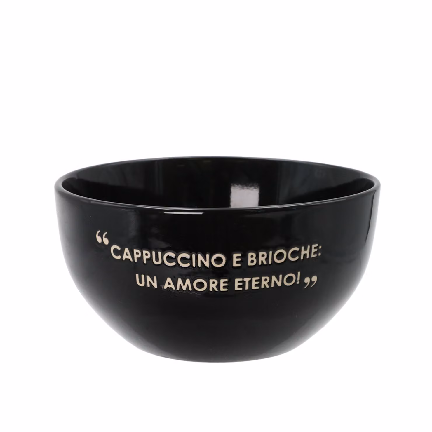 Ciotola per cereali Kasanova in ceramica nera con scritta Quotes, diametro 14 cm – 2