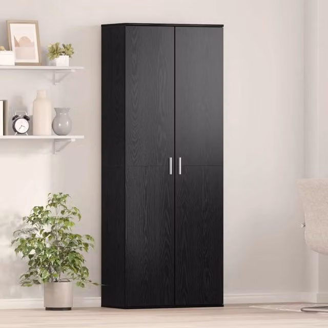 Credenza 70 x 33.5 x 180 cm Legno ingegnerizzato Rovere Nero 3365566